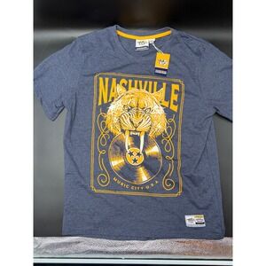Nashville Predators NHL T-Shirt Mens Large Navy Blue Music City Sabertooth NWT